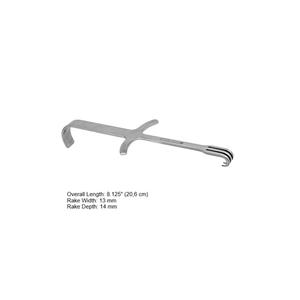 Râteau rétractable manuel en acier inoxydable avec poignée profilée, instruments orthopédiques pour la chirurgie du pied et de la cheville, certifié CE - Product Image 3