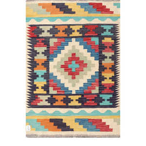 พรมอิมาโกะ ไมมาณา อัฟกานิสถาน คิลิม ขนาด 148 x 101 ซม. ชุดพรมปูพื้น - Product Image 1