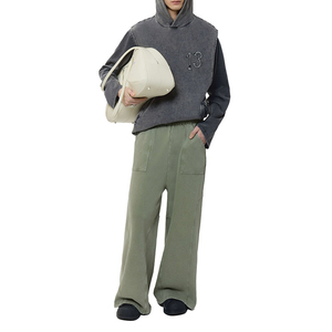 Haute qualité coupe régulière grande taille hiver hommes Streetwear coton lavé Vintage jambe large pantalon de survêtement droit - Product Image 1