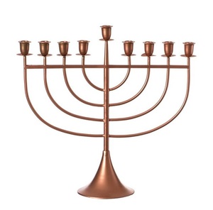 Meilleur prix de gros Menorah Bougeoirs Religions Candélabres Hanukkah Chandeliers 9 Bras Indien Fait à la main Gris Fini - Product Image 4