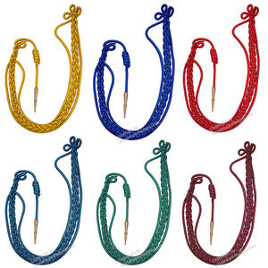 Cordón de hombro de tres colores uniforme ceremonial con punta dorada Cordón de Aiguillette de hombro de alta calidad - Product Image 6