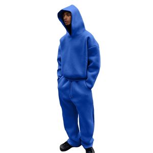 Wholesale Custom Logo Cotton 220gsm Baggy Fleece Oversized <b>Hoodies</b> Jogger Set Tracksuit Sweatsuit Men Winter Streetwear - Product Image 2