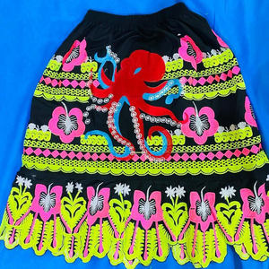 Personnalisable taille haute 2 pièces coton robe brodée jupe femmes école hawaïenne plage Mini île jupe grande taille jupes - Product Image 1