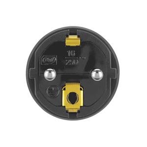 REV RITTER Prise Schuko en caoutchouc massif noire - Lot de 10 - Product Image 1