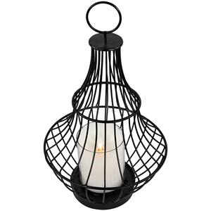 Modest Black Metal Lantern Elegant Durable Design Perfect For Home Decor <b>Outdoor</b> <b>Patio</b> Tabletop <b>Lighting</b> And Ambient Display - Product Image 1