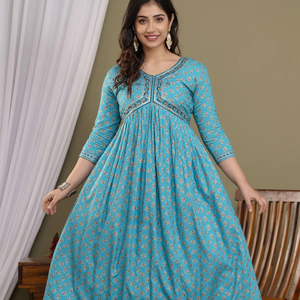 Robe longue de qualité supérieure séquence broderie travail côté Dori Handloom fabricant indien - Product Image 1