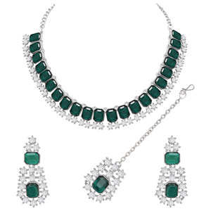 Collares gargantilla de piedra Colorstone, collares de plata de piedra austriaca, juego de collares de piedra para boda, ropa de fiesta, regalo para ella. - Product Image 3