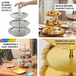 Support à gâteau rond en métal moderne avec finition de qualité supérieure, idéal pour les desserts, les gâteaux et la décoration de table - Product Image 5