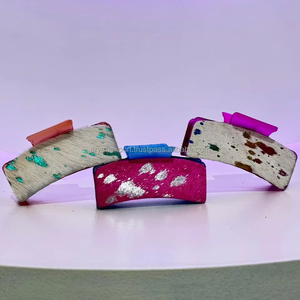 Nuevo diseño occidental, pelo Real en pinza metálica de cuero de vaca, pinza de pelo personalizada, accesorios de cuero genuino para mujer - Product Image 4