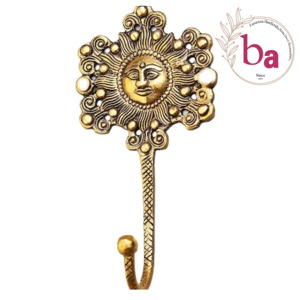 Vintage Sunflower Multifunction Cast Iron <b>Key</b> and Coat Hat <b>Holder</b> <b>Wall</b> Mounted Brass <b>Wall</b> Hooks with Sunflower Design - Product Image 1