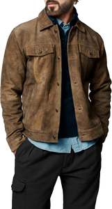 Chaqueta de Cuero Genuino de Primera Calidad para Hombre, Estilo Urbano para Otoño e Invierno, Tinte Liso con Servicio OEM - Product Image 4