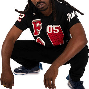 T-shirt à broderie en chenille quantité minimale de commande basse grande taille T-shirt à broderie en chenille léger sur mesure - Product Image 3