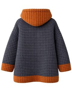 Suéter con Capucha de Punto Grueso Azul y Marrón Personalizado para Mujer, Suéter Largo de Ganchillo, Ropa de Calle Informal y Cálida para Invierno - Product Image 5