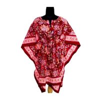 Mejor Precio: Kaftán de Algodón Ecológico para Mujer, Tallas Grandes, Estampado Indio, Cómodo, Ligero, Informal