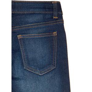 Pantalon en jean pour femmes, taille élastique, extensible, mi-long, personnalisé, prix bas, vente en gros - Product Image 6