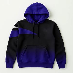 เสื้อมีฮู้ดแบบสวมหัวผ้าคอตตอนฟลีซย้อมสีพื้นระบายอากาศได้ดีแบบ DIY สำหรับฤดูหนาว100% - Product Image 2