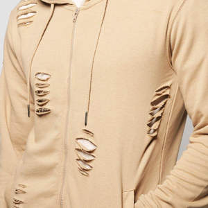 Conjunto Deportivo Informal para Hombre, Sudadera con Capucha y Pantalones Deportivos, Estilo Desgastado, Color Bronceado, Ropa Deportiva Personalizada al por Mayor - Product Image 6