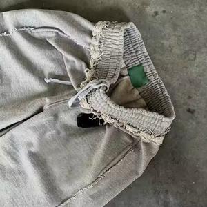 2025 New Arrival Casual Embroidered Loose Fit Men Canvas Mid <b>Elastic</b> <b>Waist</b> Wide Leg Jogger Sweatpants Oversized - Product Image 3