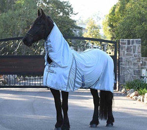 Ấn Độ-thực hiện mùa hè ngựa bay bảo vệ thảm chất lượng cao cấp Ripstop vải biểu tượng tùy chỉnh Nylon lót vuông dressage sử dụng - Product Image 3