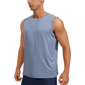 Wholesale Custom Men Soft Breathable Cotton <b>Sleeveless</b> <b>T</b>-<b>Shirt</b> Casual Gym Wear Vest - Product Image 4
