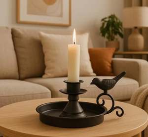 Metal Christmas <b>Candle</b> Stand Matte <b>Black</b> Luxury Eco-Friendly for Home Decor Tabletop Holder Living Room & Dining Room - Product Image 2