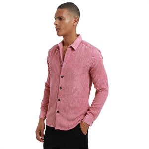 Elegante camisa de pana para hombre con bolsillos en el pecho Un giro de moda en el botón clásico para un aspecto relajado - Product Image 4