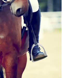 Estribos para montar a caballo, 1 par de estribos de seguridad ingleses de acero inoxidable para jinetes ecuestres, diseño de sillín de manguera - Product Image 4