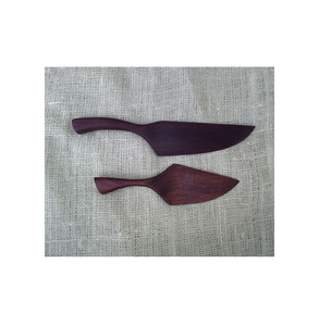 เครื่องมือเค้กไม้หรูหรา มีดเค้กแต่งงานและเซิร์ฟเวอร์ 2 ชิ้นพร้อมการตัดเค้กวันเกิด ใช้สีไม้ธรรมชาติ - Product Image 5