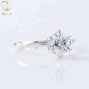 Anillo de compromiso de diamante labgrown de corte redondo de 1.5CT de Diseño de Moda de Venta caliente, anillo de Halo oculto, anillo de oro macizo de 14K - Product Image 2