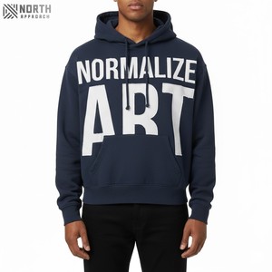 Sudadera con Capucha de Felpa de Lujo, Estilo Invernal 2025, 500gsm, Personalizada, Poliéster/Algodón, con Diseño de Bolsillo con Patrón Sólido en Relieve, de Secado Rápido - Product Image 3