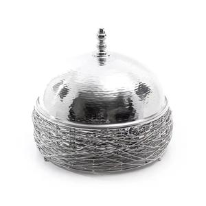 Maceta de Madera con Tapa de Metal Negro, Elegante Contenedor de Almacenamiento para Cocina y Vajilla Decorativa para Hogares Modernos y Mesas de Comedor - Product Image 3