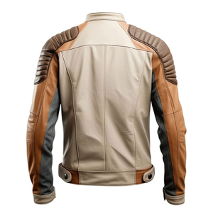Men's Brown Genuine Sheepskin Quilted Shoulders Classy Motorbike Jackets With CE Armors Lightweight Motorcycle Jacket For Men - Product Image 2