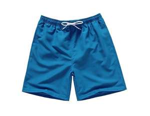 Short de plage décontracté pour homme, personnalisable, service OEM, été, uni, brodé, séchage rapide, écologique, en toile, taille mi-haute, respirant, avec lacets - Product Image 1