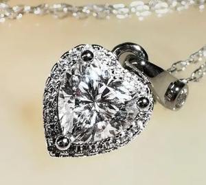 Colgante de diamante de moissanita de Plata de Ley 925, colgante de diamante de moissanita en forma de corazón, colgante de diamante de joyería de Hip Hop - Product Image 1
