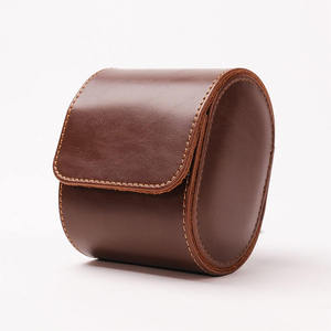 Hot Selling High Quality Travel Leather <b>Watch</b> Roll Case with Pillow Single <b>Watch</b> Organizer Portable Single Slot <b>Watch</b> <b>Box</b> - Product Image 1