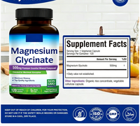 Capsules de citrate de magnésium complexe 500 mg, absorption maximale, supplément de vitamine en glycinate de magnésium pour la relaxation et le calme des nerfs