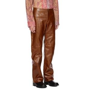 Alta calidad personalizado 100% cuero pantalón cuero 2025 superventas precio razonable cuero hombres pantalón - Product Image 6