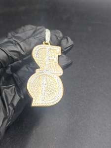 Pendentif personnalisé en argent 925 plaqué or avec initiale en lettres, style hip-hop, serti de moissanite, bijoux fins, breloques - Product Image 6