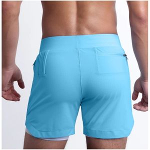 Pantalones cortos deportivos de alta calidad para hombre, pantalones cortos de malla de cintura media, bolsillo de entrenamiento de gimnasio personalizado para baloncesto, pantalones cortos de poliéster para hombre - Product Image 4