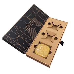 Biodegradable Sliding Rigid Paper Box with Gold Foil Stamping for Luxury Soap Packaging Custom Size - Product Image 3