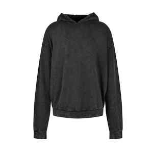 Sweats à capuche en molleton vierge surdimensionné avec logo personnalisé broderie sans ficelle 500g poids lourd vêtements de rue sweats à capuche unis pour hommes - Product Image 2