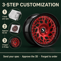 Jantes forgées 2 pièces à six branches rouges avec rivets noirs, 18 19 20 21 pouces, 5x112 5x114.3 5x120 BMW X5