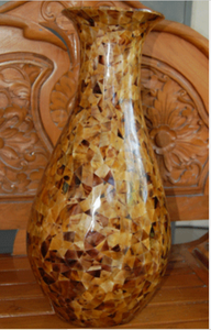 <b>black</b> pen yellow shell mosaic SEASHELL JEWELRY <b>Vases</b> seashell Motive yellow lip pen Size 30cm x 60 cm - Product Image 4
