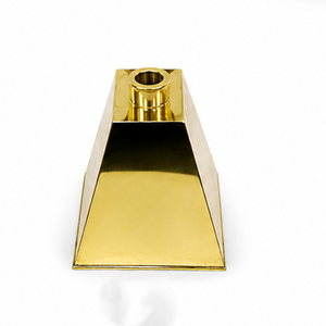 Jarrón Piramidal de Latón Sólido con Forma de Pirámide de Mármol, Jarrón Decorativo Geométrico de Latón Dorado de Lujo, 80-100 cm de Altura para Shisha - Product Image 5