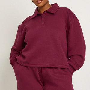 Pantalon droit avec haut à manches longues et survêtement à épaules tombantes / Design de pull décontracté avec logo personnalisé et design tendance - Product Image 2