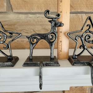 Porte-bas en métal cerf argenté autoportant parfait pour Noël et les vacances décoration de la maison produit fait main - Product Image 3