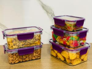 Recipientes Herméticos para Refrigerador con Tapas Clásicas de PET, Organizador Multiusos para Cocina, Legumbres, Cereales, Especias y Más, Color Negro - Juego de 3, 30 ml y 900 ml - Product Image 6