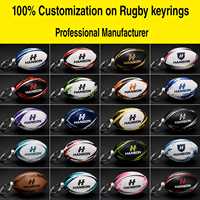 Llaveros de Rugby Personalizados de PVC/PU/Goma de Alta Calidad, Llaveros de Rugby con Marca Personalizada, Color Personalizado