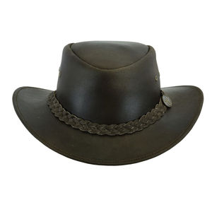 หมวกคาวบอยแบบตะวันตกสำหรับผู้ชายหมวกคาวบอยหนังกลางแจ้งสำหรับผู้ชายหมวกคาวบอยหนังแท้ระบายอากาศได้ดีสไตล์ใหม่ออกแบบได้ตามต้องการ - Product Image 6