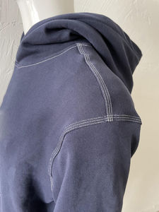 Sudadera con capucha de lana de algodón para hombre con costuras en contraste Streetwear Sudadera con capucha en blanco con estampado en relieve y Puff Otoño ODM Supply - Product Image 6